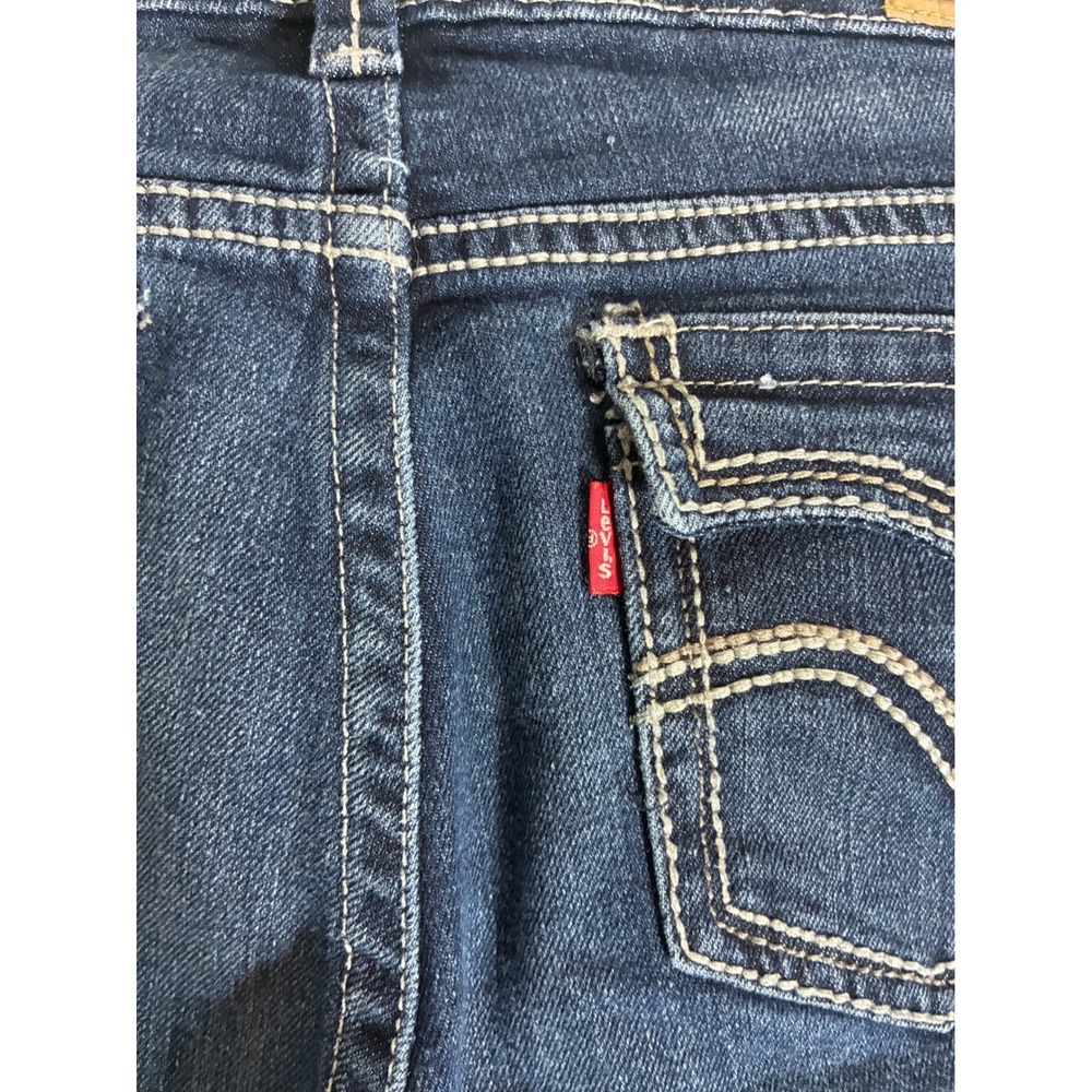 Levis Boot Cut Jeans Dark Wash Flap Pocket Y2K Western Denim 16 REG - Picture 5 of 9